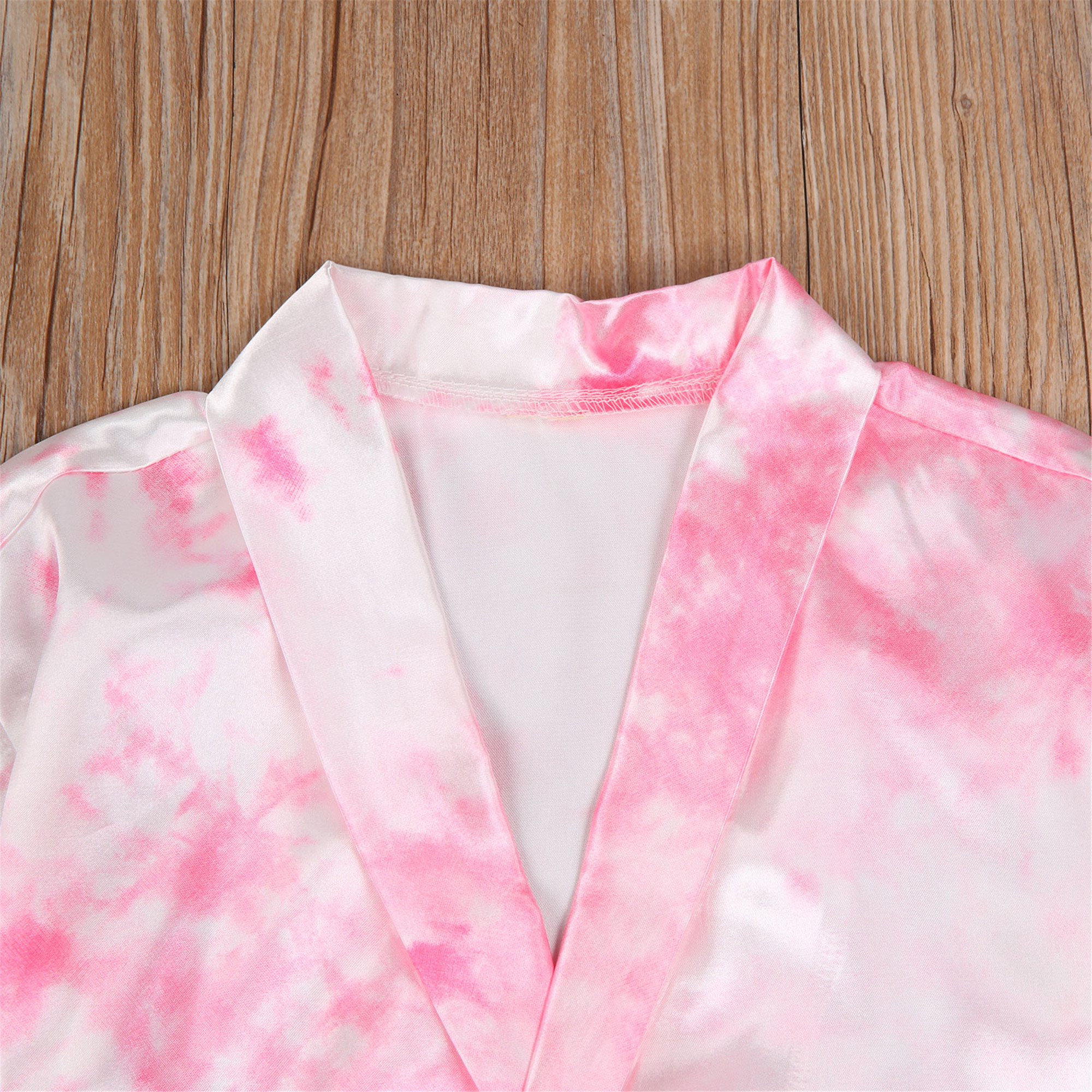 Aunavey Baby Girl Silk Satin Gown Sleepwear Plain Kimono Robe Toddler Kids Nightwear - image 5 of 6