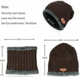 thumbnail image 3 of FADAACAI Hat Scarf Gloves Set Winter Knitted Hat Neck Driving Gloves Unisex Brown One Size Clearance！, 3 of 7