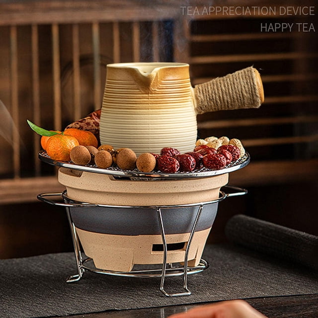 Infusor de té de tetera de cerámica duradero para hervir agua caliente con mango antiescaldaduras para picnic, hotel, cocina, casa de té, senderismo cambio de horno Macarena Tetera con infusor