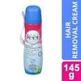 thumbnail image 1 of Veet® Crème dépilatoire en spray pour peaux sensibles - Épilateur jambes et corps à l'aloe vera et vitamine E, 150 ml, 1 of 8