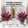 thumbnail image 4 of Artificial Tropical Plant UV Resistant Large Faux Plants Outdoor Fake Boston Ferns Potted Plants Realistic Agave Plastic Hostas Greenery Patio Outside Shrubs Flower Grass Front Porch Decor, Purple*4, 4 of 9