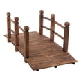 thumbnail image 2 of IVV 4.92ft Outdoor Wooden Arch Bridge, Solid Fir Landscape Bridge for Garden, Patio, Yard, and Scenic Decor, Weatherproof & Sturdy (Carbonization Color), 2 of 9