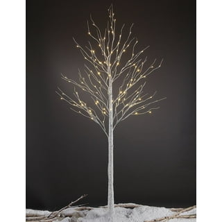 Large 7'H Indoor/Outdoor Birch Tree with 280 Warm White and Multicolor  Lights