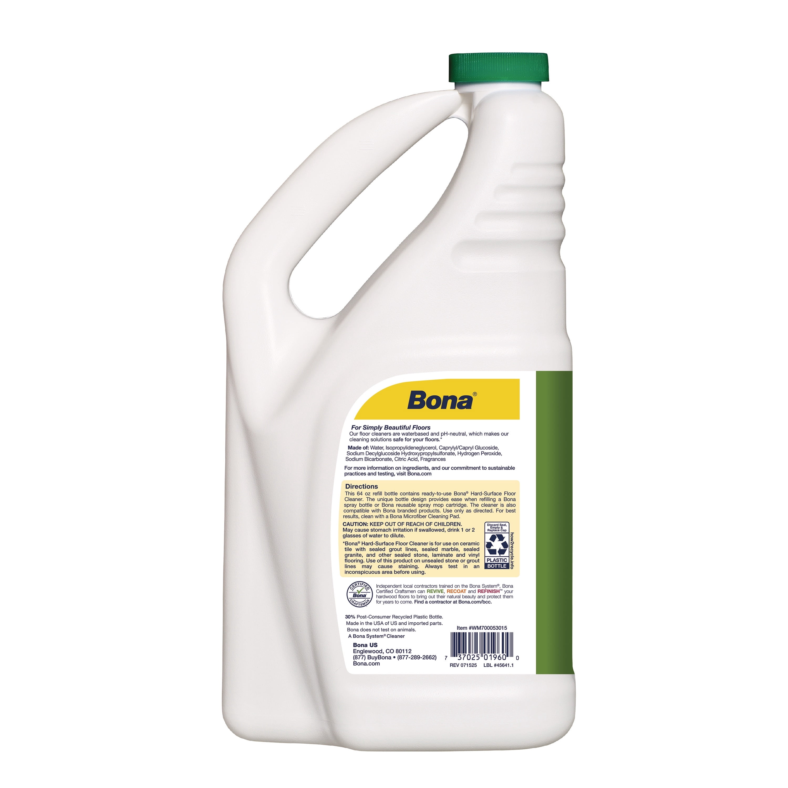 Bona® Hard-Surface Floor Cleaner with Lemon Mint Refill 64oz