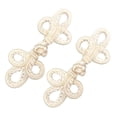 thumbnail image 4 of Botones de rana con nudo chino, botones tradicionales para cheongsam, decorativos, 2 piezas, hechos a mano Beige, 4 of 9