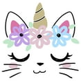 thumbnail image 2 of Girl's Lost Gods Kitty Unicorn with Flower Crown  Graphic Tee White Medium, 2 of 4