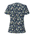 thumbnail image 4 of Naloa Daisy Floral B Print T-Shirts Short Sleeve V Neck Tees for Women Fashion Tops Trendy Lightweight Soft Casual Summer Outfits Clothes, 4 of 5