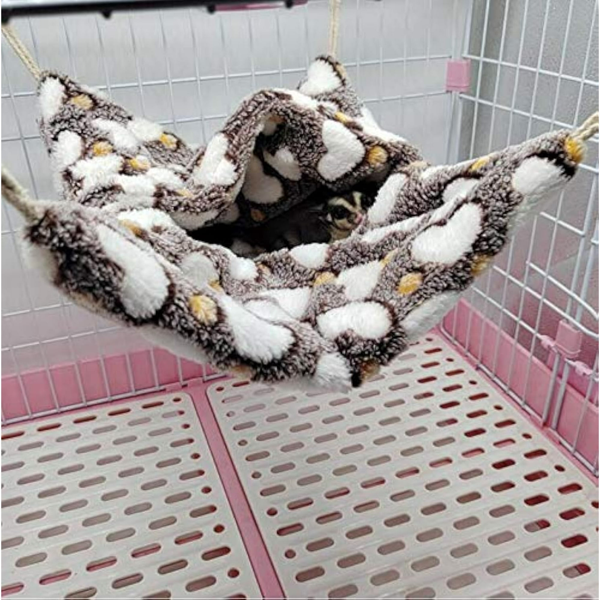 Small Animal Hanging Hammock, Pet Hanging Nap Sack Sleep Bag Bed, Cage Hammock Beds for Ferret Guinea-Pig Sugar Glider Hamster Rat Mice Chinchilla Flying Gerbil and Squirrel