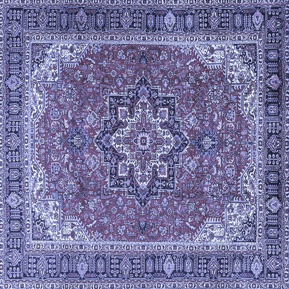 Ahgly Company Indoor Square Persian Blue Traditional Area Rugs, 4' Square