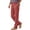 Red, variant on Ynynloco 100%Cotton Pants for Women High Waist Trousers Tummy Control Office Straight Leg Trousers Ladies Slacks with Pockets