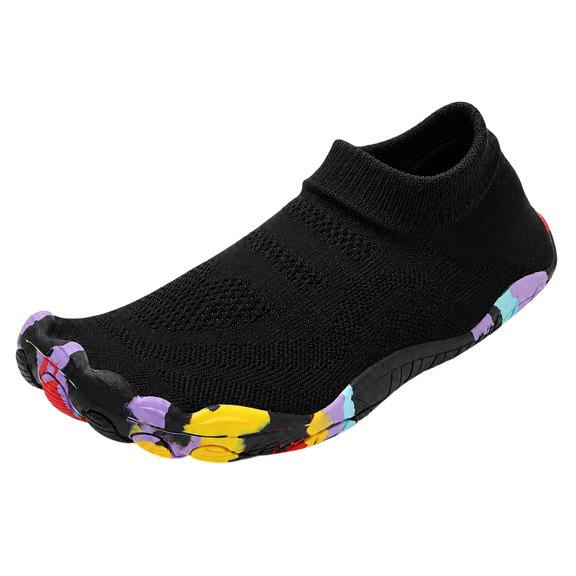 Homeyce Men's Water Shoes Barefoot Aqua Pool Shoes Wide Toe Quick Dry Non Slip Lightweight Breathable Swim Beach Hiking River Surfing Boating Fishing,Black 40