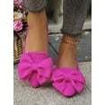 thumbnail image 4 of Plus Size Fashionable Sweet Butterfly Knot Pink Flat Shoes, Pointed Toe, Outdoor And Daily Spring & Autumn New Shallow Slip On Flat Shoes For Women, W, 4 of 5
