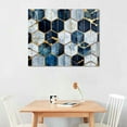 thumbnail image 2 of Nawypu Framed Abstarct Canvas Prints Wall Art for Home, Modern Abstract  Painted Navy Blue Geometric Patterns Picttures for Living Room Bedroom, Stretched Ready to Hang, 2 of 6