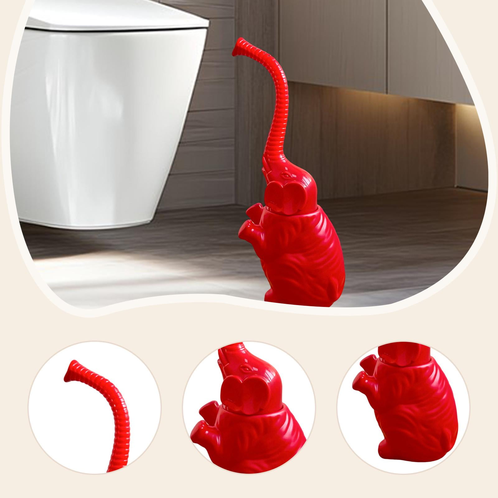 Toilet Bowl Brush Holder Elephant Statue Resin Long Handle Multi Surface Cleaner for Bathroom Hotel