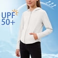 thumbnail image 2 of Rvasteizo Kids Plain Jacket Zip Hooded UPF50 Sun Protection Breathable Outerwear for 3-15Years, 2 of 5