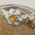 thumbnail image 5 of LBG British Made 10k White Gold Ring with Natural Citrine & Opal Womens Anniversary Ring - 33 size options - Size 4, 5 of 7