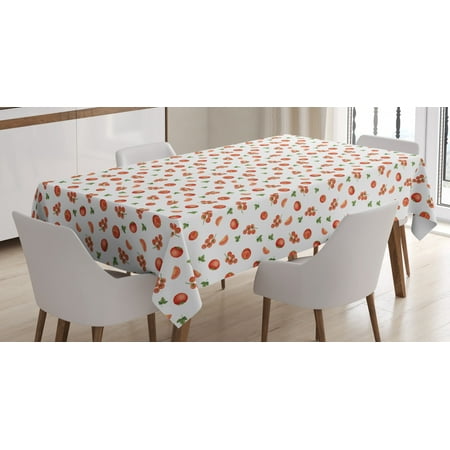 

Vegetable Tablecloth Cherry Tomato Bunch of Healthy Fruits with Parsley Harvest Agriculture Rectangular Table Cover for Dining Room Kitchen 60 X 90 Inches Vermilion and Green by Ambesonne