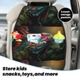 thumbnail image 5 of Naloa Realistic Colorful Chameleon 2Pcs Anti-Kick Back Seat Cover Kick Mat, Car Seat Protector with 3 Storage Pockets, 5 of 8