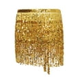 thumbnail image 5 of KOMOO Women Boho Sequin Tassel Skirt Fringe Belly Skirt Rave Party Dance Miniskirt, 5 of 6