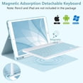 thumbnail image 4 of Detachable Wireless Keyboard Folio with Pencil Holder for 10.2" iPad 7th/8th/9th Gen, 10.5" iPad Air 3 / iPad Pro 10.5,Sky Blue, 4 of 7