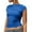 Blue, variant on Women'S T Shirt Fashion Solid Backless Crop Top Casual Short Sleeve Short Tops Trend Green Tee