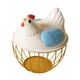 thumbnail image 4 of Cesta de huevo de pollo Soporte de huevo fresco Contenedor de almacenamiento de huevo redondo rústico Encimera Cesta de recolección de huevos para Raya dorada azul, 4 of 8