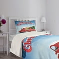 thumbnail image 3 of Ambesonne Christmas Quilted Bedspread Set 2 Pcs, Pickup Truck Ornate, Twin Size, Multicolor, 3 of 5