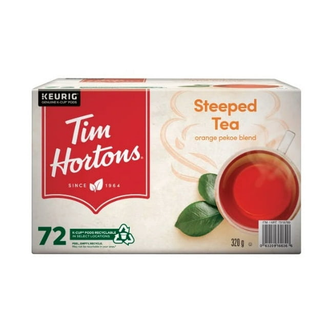 Tim Hortons Steeped Tea Single Serve K-Cup Pods, 72-Count | Smooth & Balanced Black Tea | Compatible with Keurig Brewers