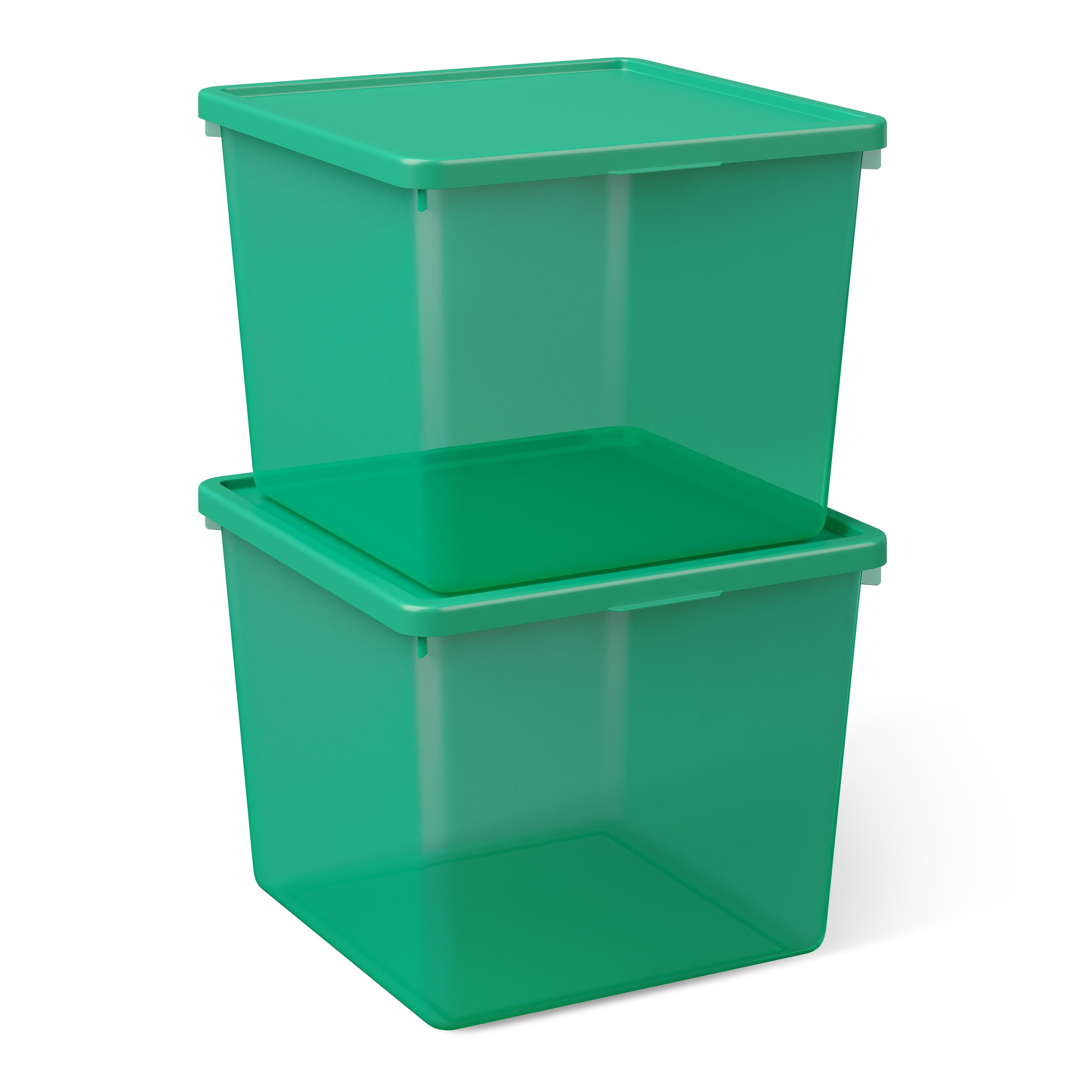 Mainstays Kids Green Large Plastic Storage Bin with Lid - Walmart.com