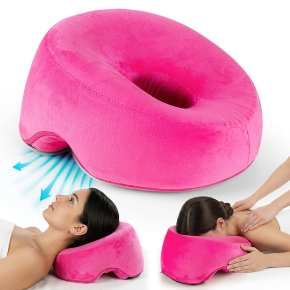 Yesindeed Face Down Pillow for Massage Bed - BBL & Eye Surgery Recovery Headrest (Pink)