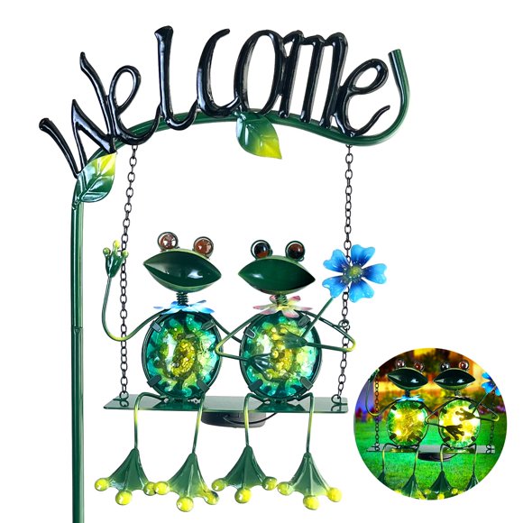 Luces solares de jardín HONGLAND Frog Swing para decoración exterior