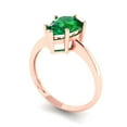 thumbnail image 2 of 2 ct Pear Cut Simulated Emerald Solitaire 14K Rose Gold Womens Engagement Ring, 2 of 5