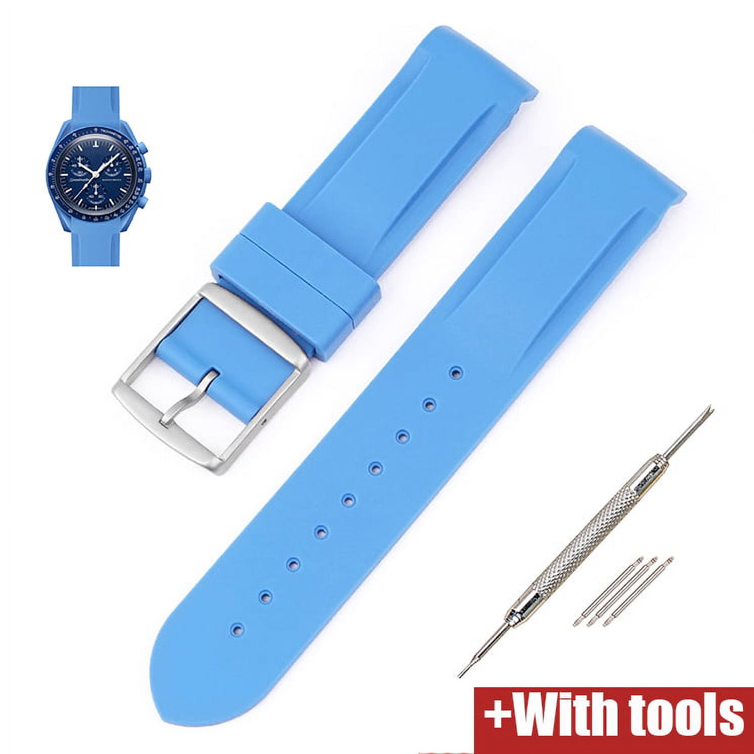 Replacement Silicone Watch Band Compatible With Omega X Swatch Speedmaster MoonSwatch Curved Interface Rubber Strap Men Women 20mm Waterproof Sports Watch Accessorie