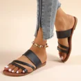 thumbnail image 2 of 2024 Summer Flat Heel Sandals for Women Casual Plus Size Beach Slippers Woman Pu   andal, 2 of 7