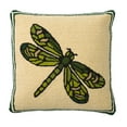 thumbnail image 1 of Evergreen Indoor/Outdoor Hooked Pillow, Dragonfly 18"x18", 1 of 2