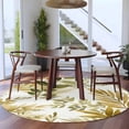 thumbnail image 3 of Round Rug 6Ft Washable Non-Slip, Brown Green Leaves Circle Area Rugs for Living Room Bedroom, Summer Botanical Farmhouse Watercolor Leaf Indoor Floor Mats Carpet Runner for Home Decor Aesthetic, 3 of 8
