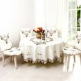 thumbnail image 2 of BUYISI 1Pc 3 Sizes Tablecloth Rural Style Embroidered Round Table Cloth Home Hotel Decoration Table Cloth Home Party Table Covers 175*175cm, 2 of 6