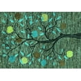 thumbnail image 1 of Ahgly Company Indoor Rectangle Abstract Turquoise Blue Modern Area Rugs, 2' x 5', 1 of 4