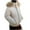 White, variant on Hvyesh Puffer Jackets for Women Faux Fur Hooded Jackets Winter Zip Up Cropped Coat Jacket Warm Quilted Short Coats with Pockets Khaki XL