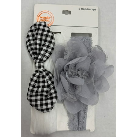 Wonder Nation Gingham Bow Headwrap, 2 Piece