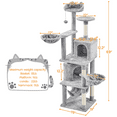 SmileMart 69" H Multilevel Cat Tree Towers with Double Condo for Cats