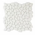 thumbnail image 4 of The Tile Life Huron Rock White Matte Glass Mosaic Floor and Wall Tile 4x4 in Sample 1-Piece, 4 of 11