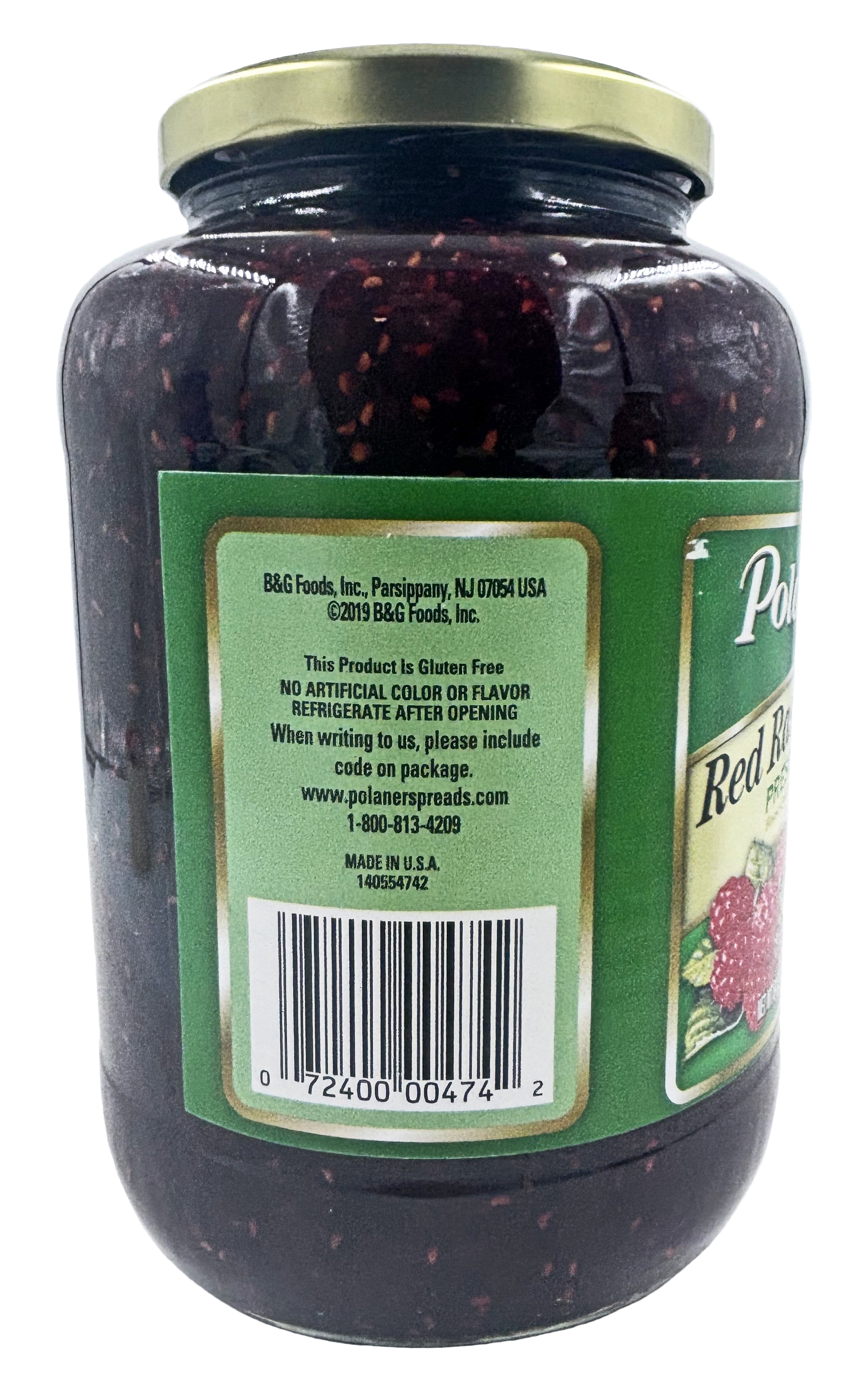Polaner Red Raspberry Preserves | Kosher | 64 oz.