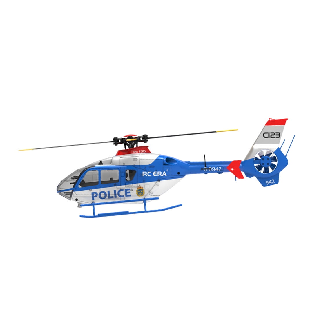 RC-ERA C123 EC135 RC Helicopter 6CH Brushless Direct Drive Aircraft with Optical Flow Positioning, Altitude Hold, 6 Axis Gyro, 3D Roll, 2.4G Remote Control RTF for Adult Beginners - 4PCS Battery