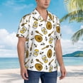 thumbnail image 5 of Xecao Honey print Hawaiian shirt - a stylish short-sleeve button-down for men, perfect for casual beach and tropical outings., 5 of 9