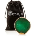 thumbnail image 4 of CRYSTALFY: Crystal Phone Grip & Phone Stand with Authentic Natural Green Druzy Quartz Gemstone with Gold Edge Swappable Top, Expandable Collapsible Holder for Smartphones and Tablets, 4 of 6
