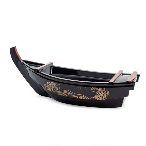 ASIAN HOME Japanese Sashimi Sushi Boat Plate Detachable Serving Tray For Restaurant Home Dining Decorative Dinnerware Party Hosting Display Boat 14"