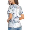 thumbnail image 2 of Goofa Sea Animals Pattern Women's Slim-Fit Short-Sleeve V-Neck T-Shirt,Classic-Fit Short-Sleeve V-Neck T-Shirt-Large, 2 of 5