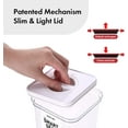 thumbnail image 3 of NEOFLAM Airtight Smart Seal Food Storage Container (Set of 3) | Crystal Clear Body | Modular, Stackable, Nestable Design (2.7L, Square), 3 of 7