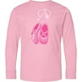 thumbnail image 3 of Inktastic Ballet Shoes, Ballet Slippers, Ballet Dance, Pink Long Sleeve Youth T-Shirt, 3 of 5